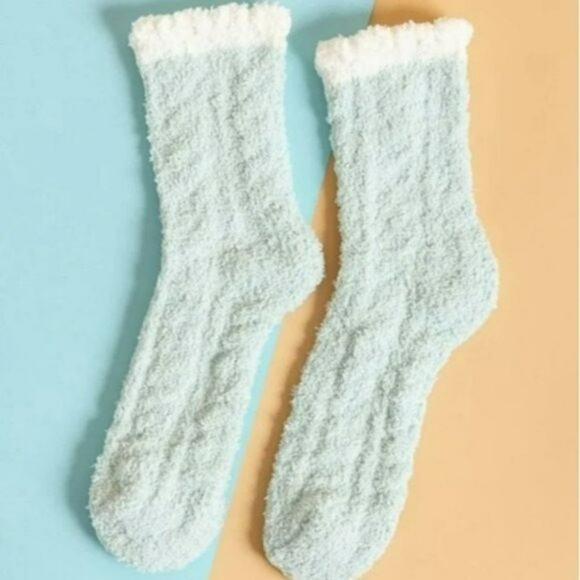 Fuzzy Lace Trim Socks - Picture 2 of 4
